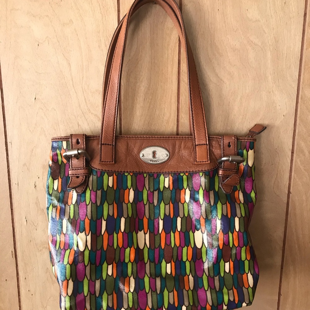 Fossil multi-colored shoulder bag key per purse
